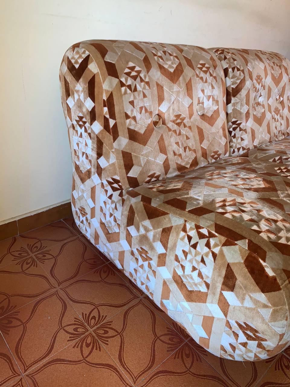 lote de 2 sillones modulares Sofá italia diseño vintage en ante, años 70 Italian en venta