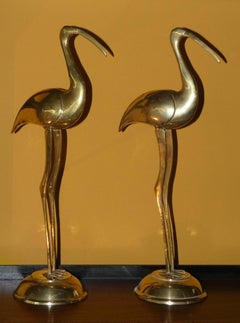 Set of 2 brass ibis sculptures, France, 1960s