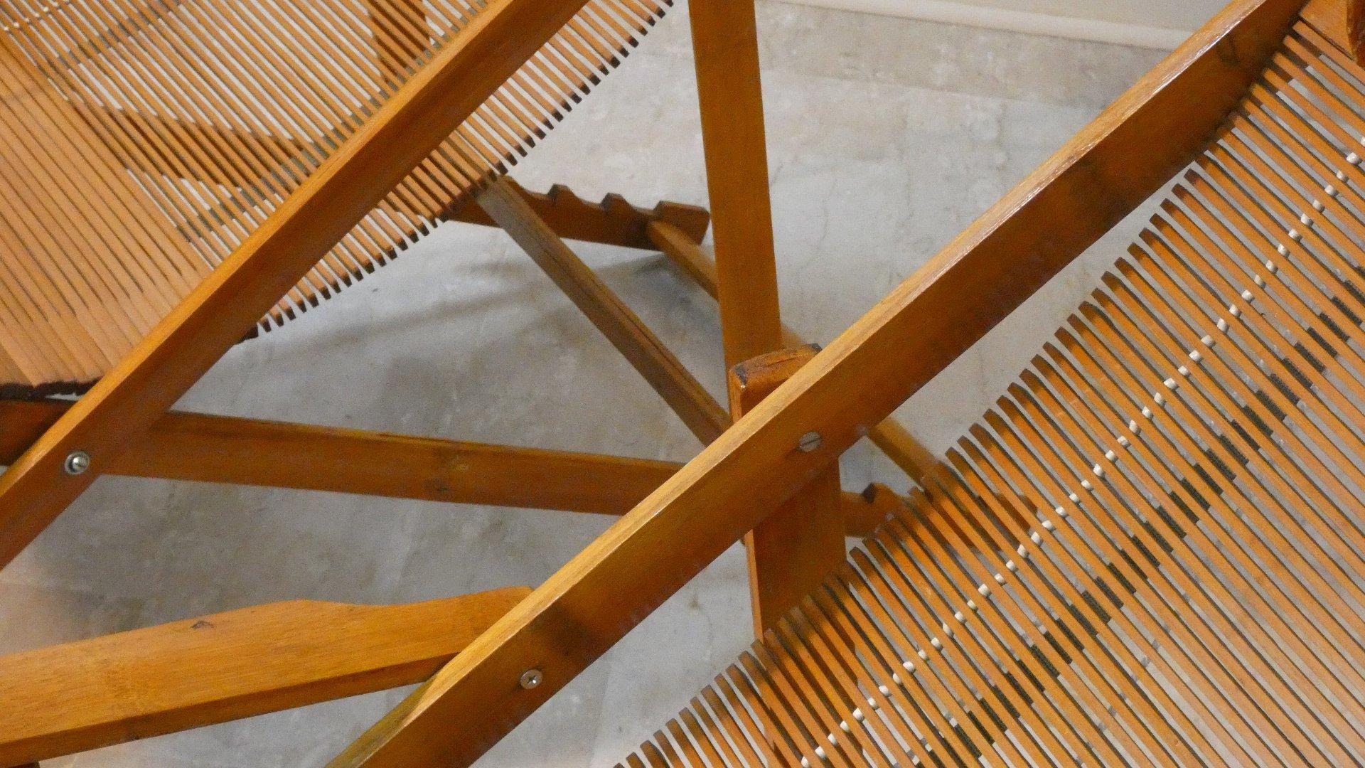 Mid-20th Century Set of 2 Bamboo Folding Lounger and Chaise Chairs, Japan
