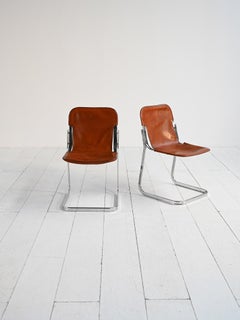 Set of 2 chairs attributed to Willy Rizzo for Cidue 1970s
