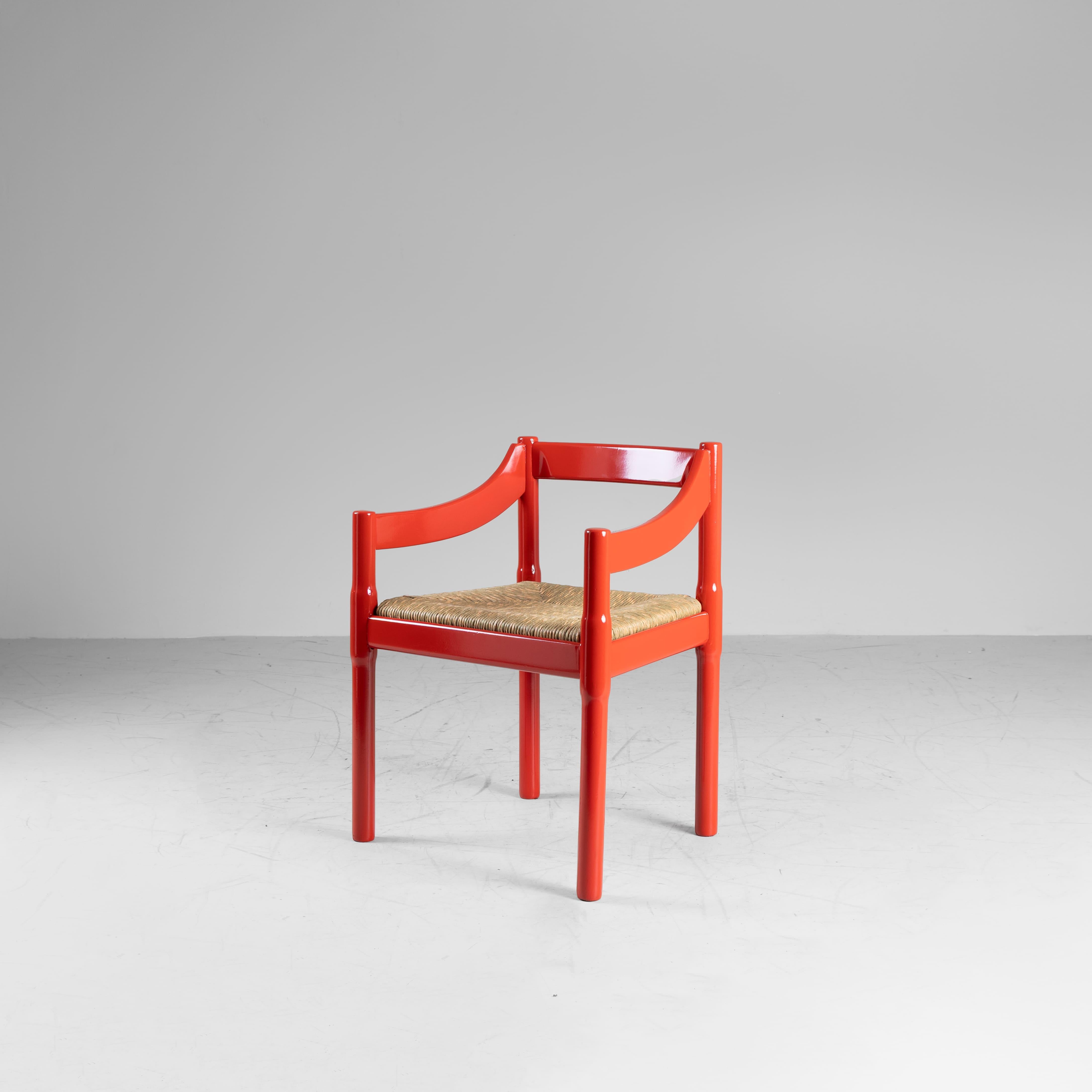 Paglia Set di 2 sedie Carimate, Vico Magistretti, Cassina, 1958 in vendita