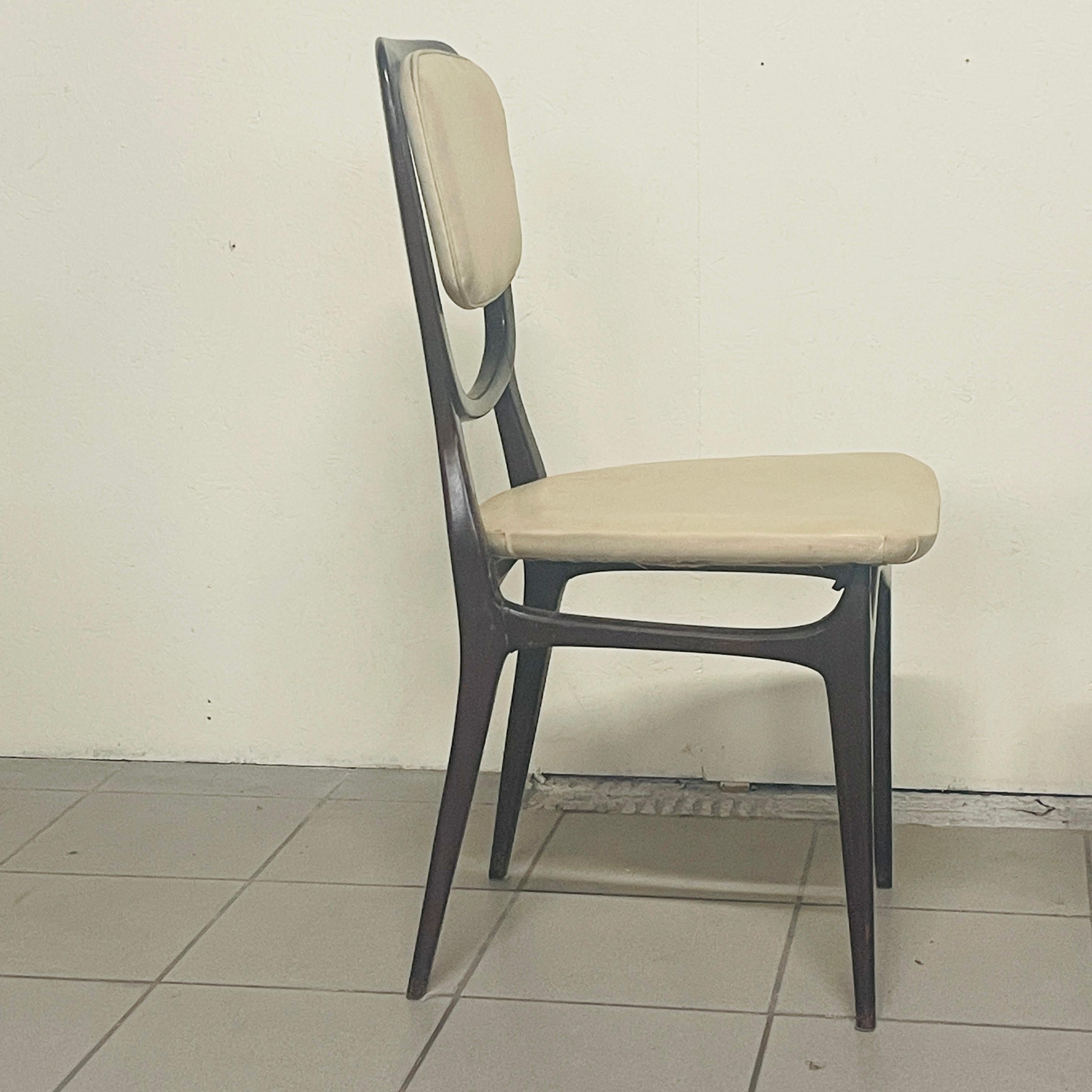 Set of 2 chairs with wooden frame and sky, 1960s For Sale 4