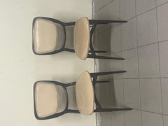Set of 2 chairs with wooden frame and sky, 1960s