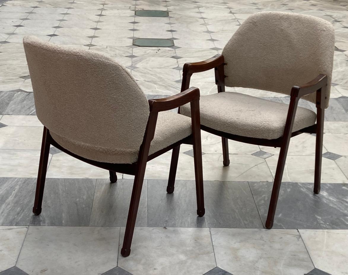 Faux Leather Set di 2 sedie Modello 814 Designer Ico Parisi per Cassina, 1960