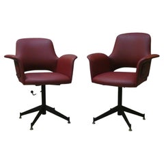 Ensemble de 2 chaises pivotantes vintage en vinyle, années 1960