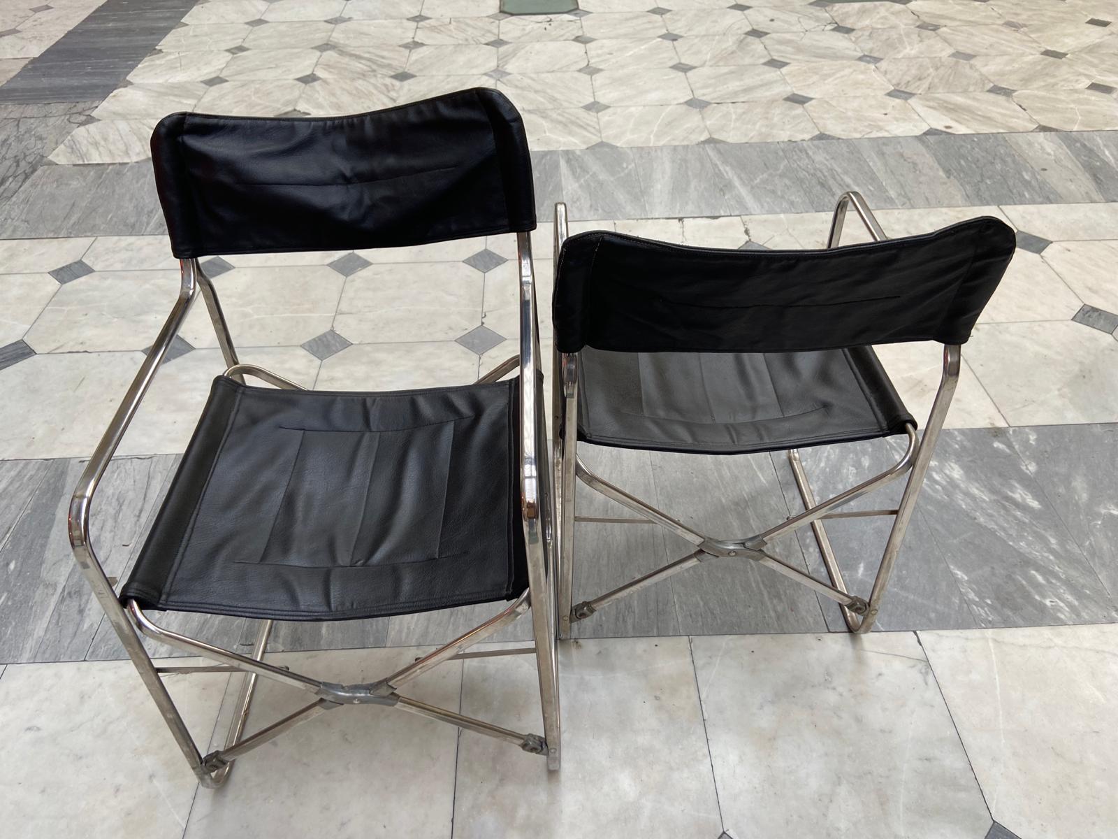 Set of 2 folding chairs Model April Designer Gae Aulenti 3