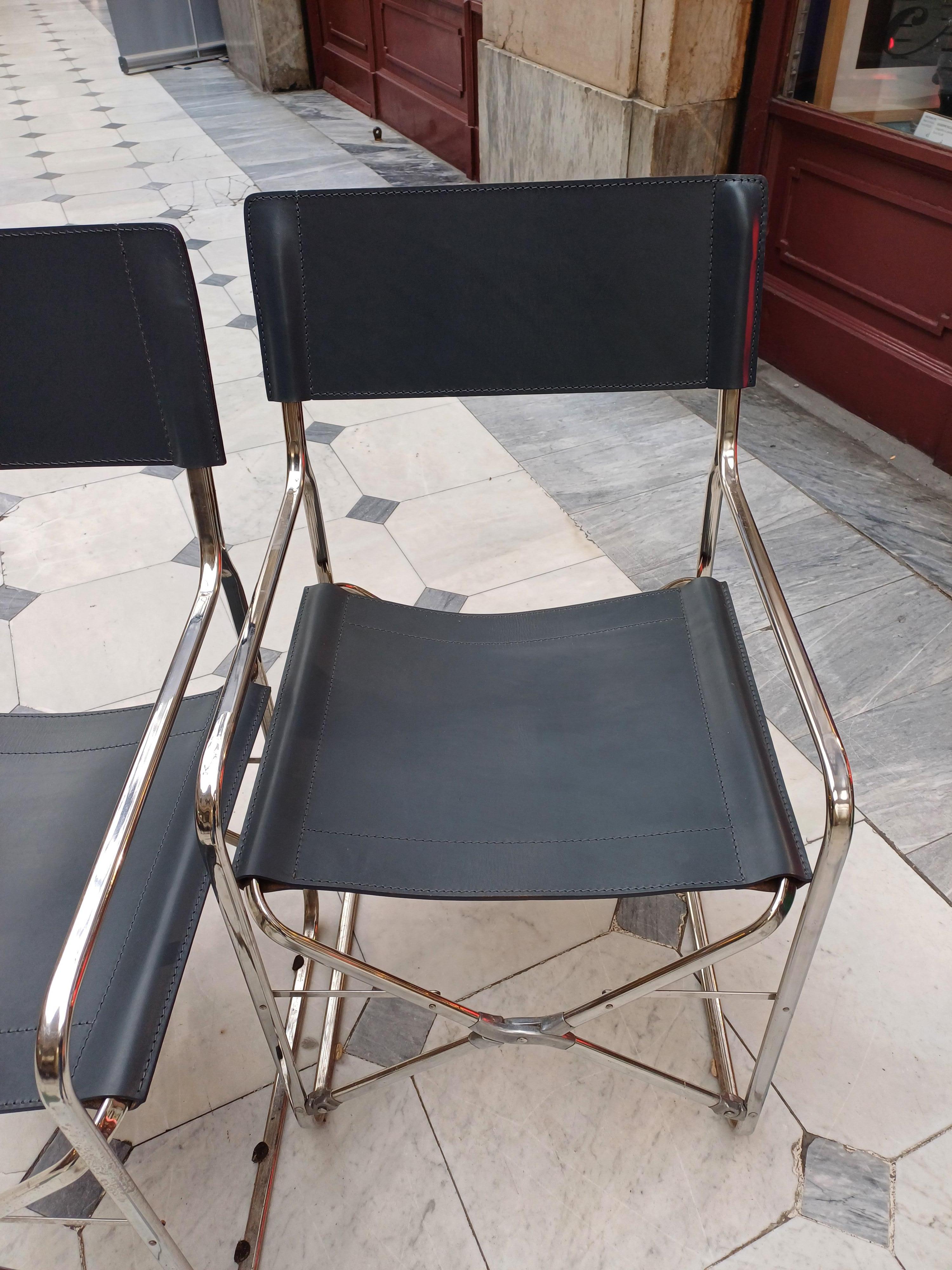 Late 20th Century Jeu de 2 chaises pliantes Modèle April Designer Gae Aulenti en vente