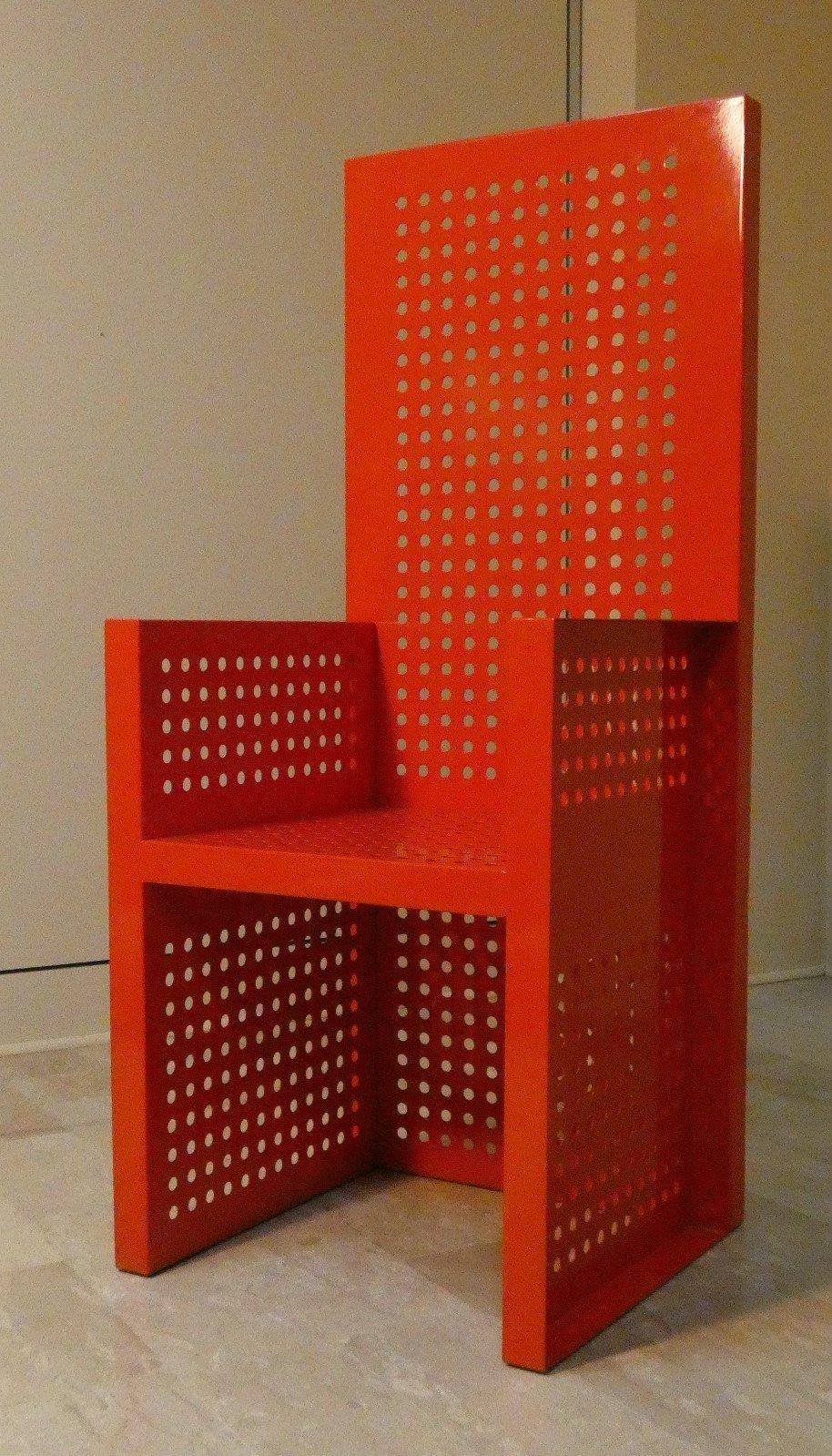 Set di 2 Sedie Trono Futurista in Ferro e Smalto by Urano Palma in vendita 5