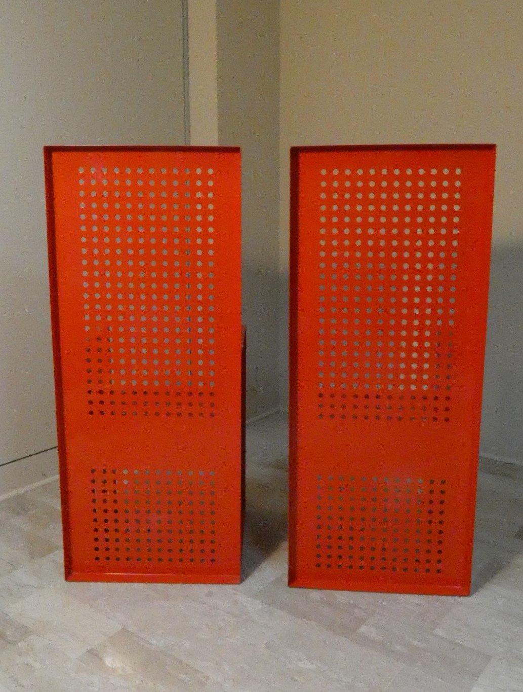 Late 20th Century Set di 2 Sedie Trono Futurista in Ferro e Smalto by Urano Palma in vendita