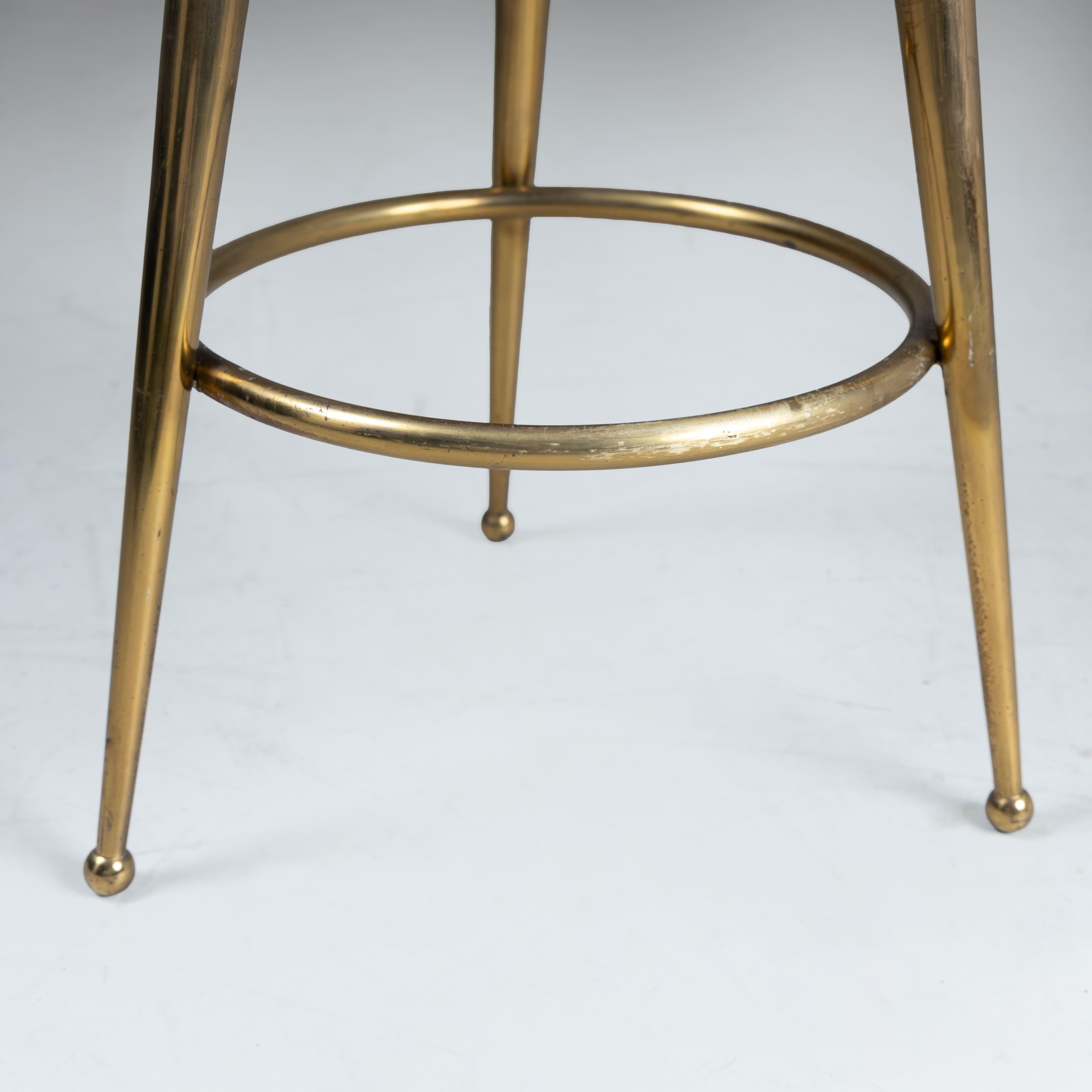 Set di 2 sgabelli, tappezzeria bianca, 1970 in vendita 1