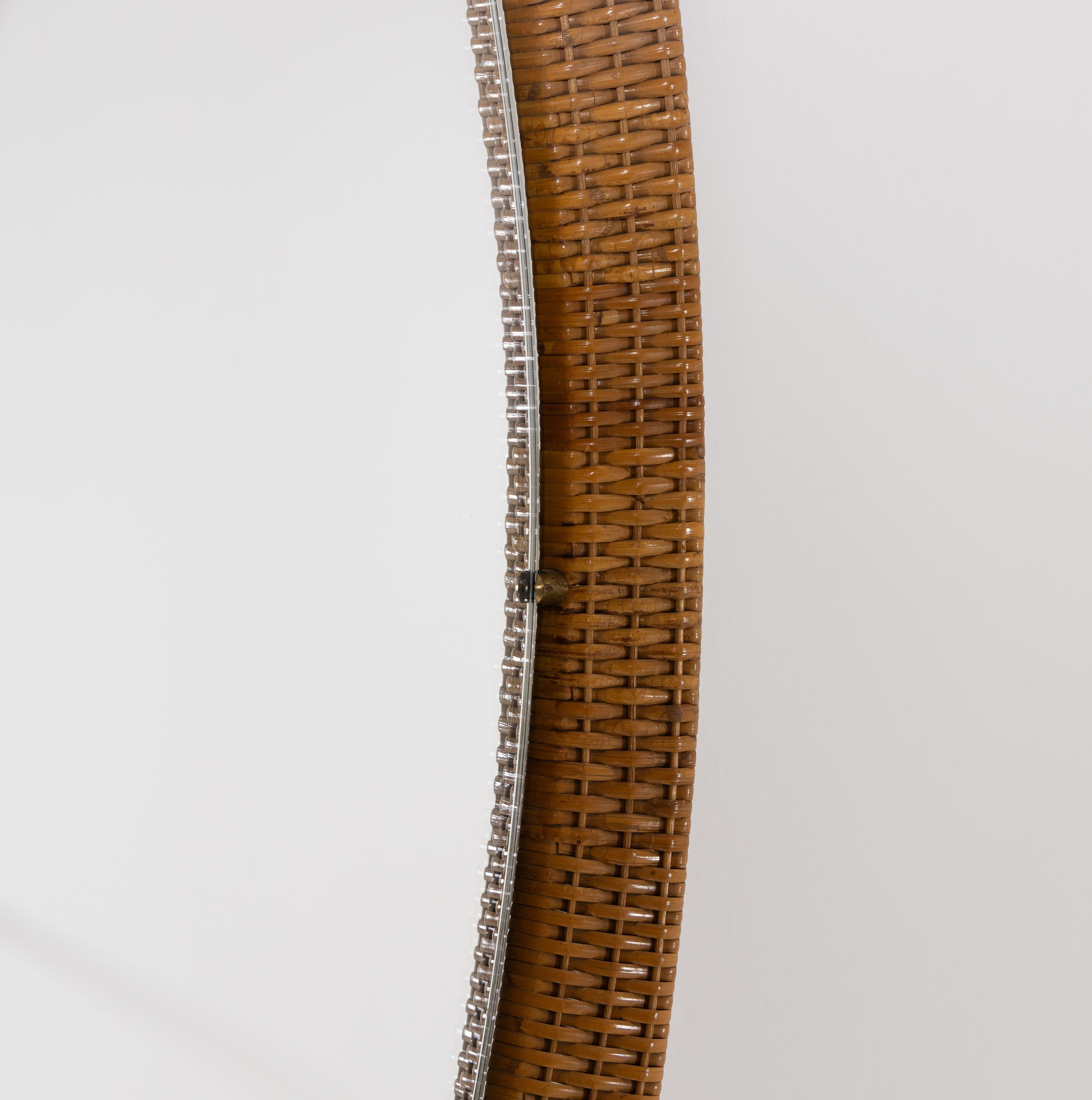 Rattan Set di 2 specchi ovali in rattan, RO.MA in vendita