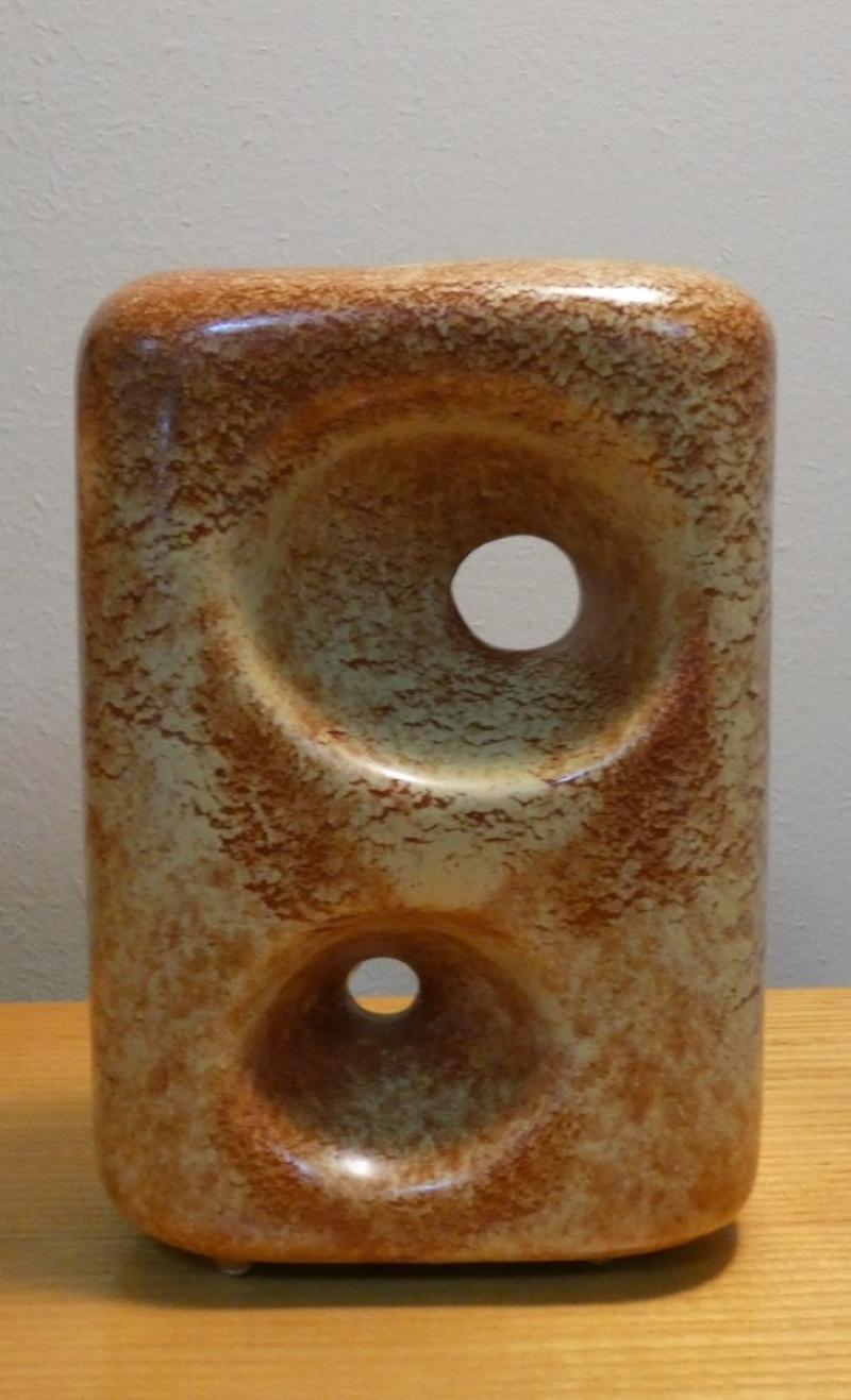 Set of 2 Geometric Vases by Roberto Rigon for Bertoncello Ceramiche D'arte For Sale 1