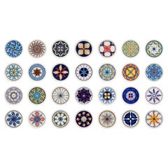 Collection Colapesce - Ensemble de 28 assiettes entièrement peintes à la main.