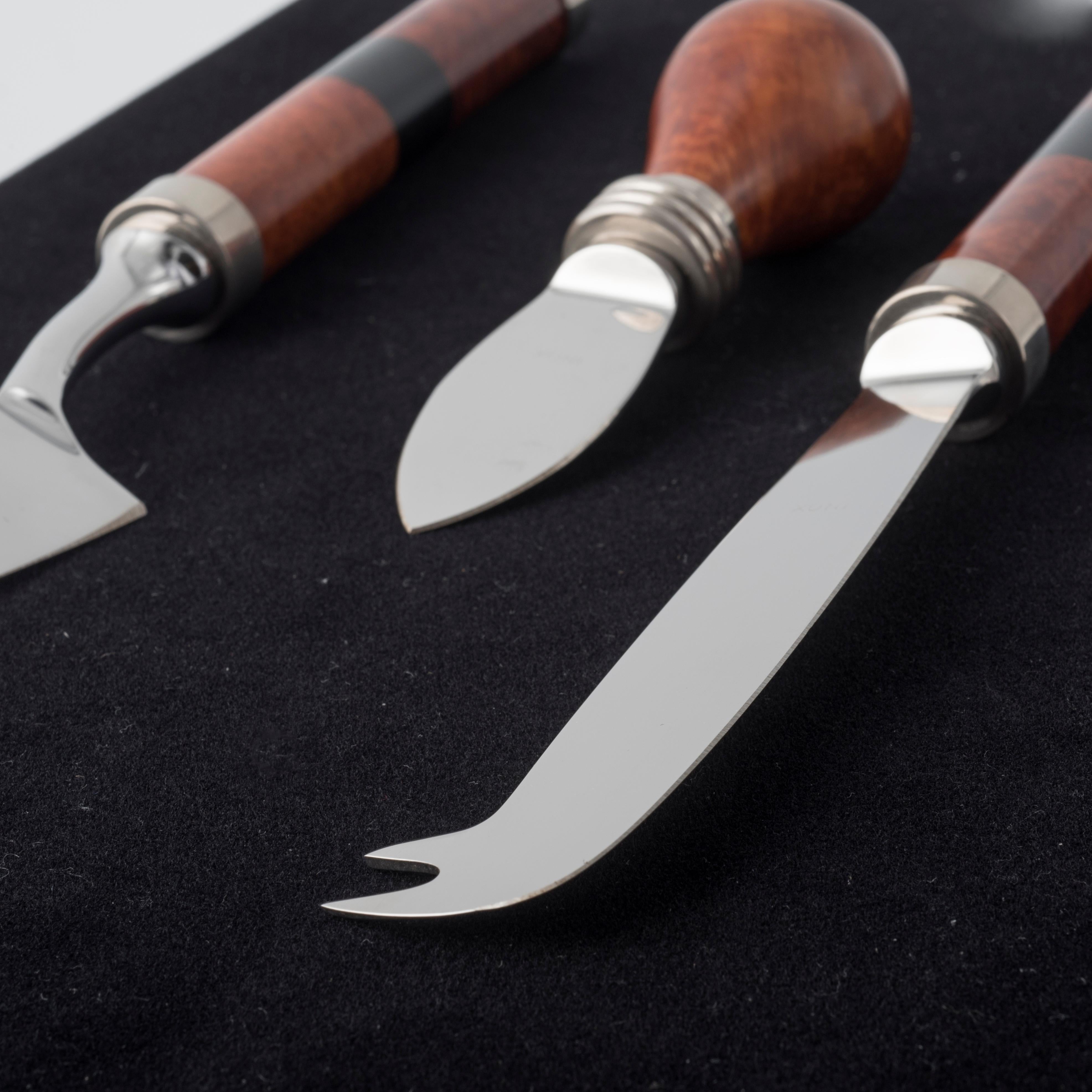 JUEGO DE 3 CUCHILLOS PARA SUAVE, CURADO Y  grano - diseño exclusivo Contemporáneo en venta