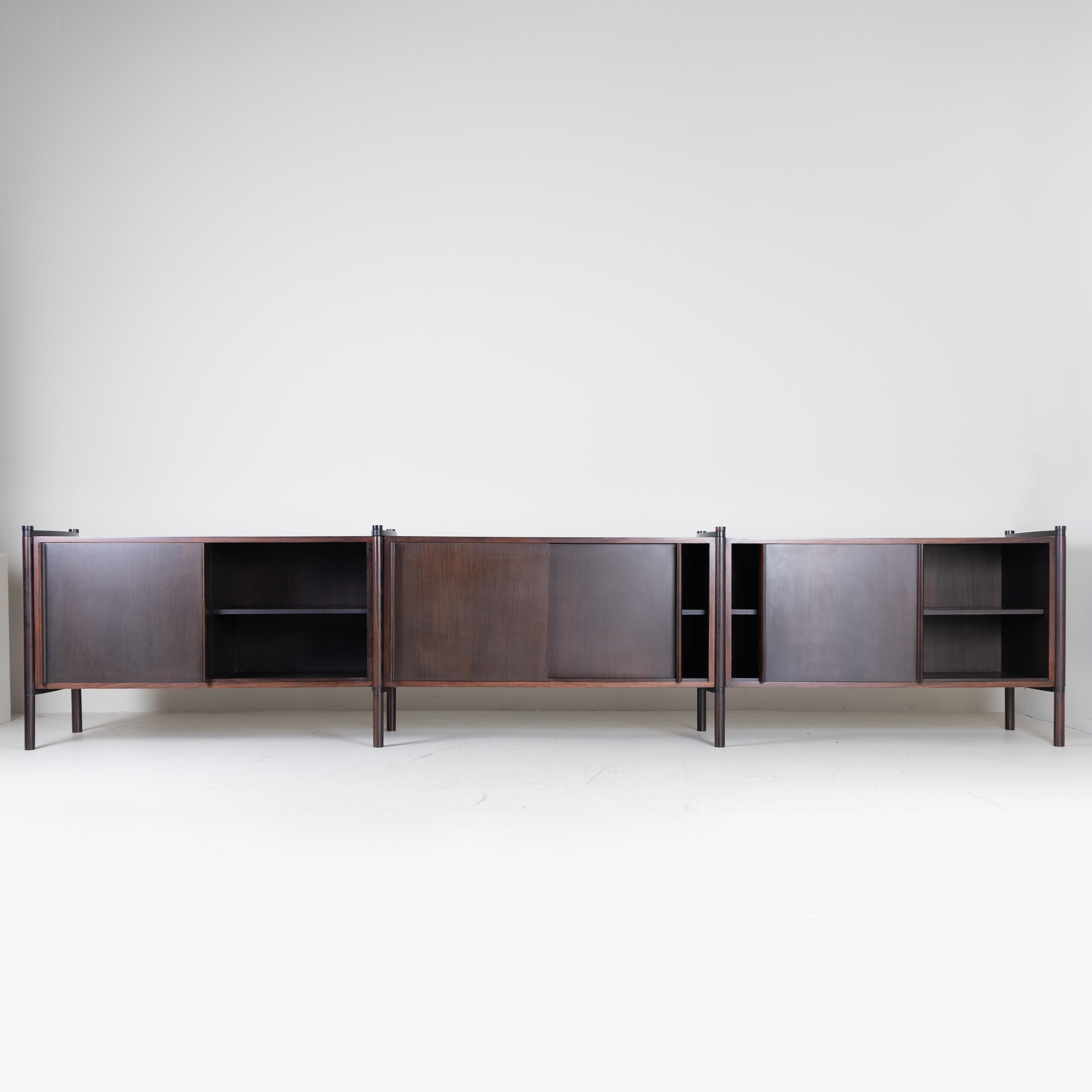 European Set of 3 Archimedes sideboards by Hizori Fukuoh, Gavina, 1960 For Sale