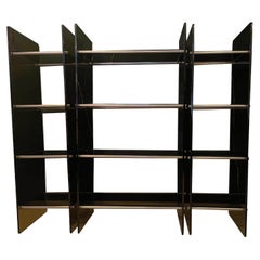 Set di 3 Etagere Librerie in Metallo e Vetro Fume', Italia 1970s