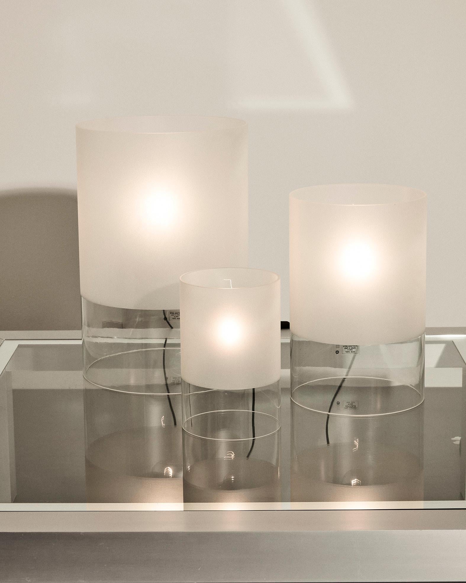 Italian Set di 3 lampade da tavolo mod. 2597, design di Rosati per Fontana Arte in vendita