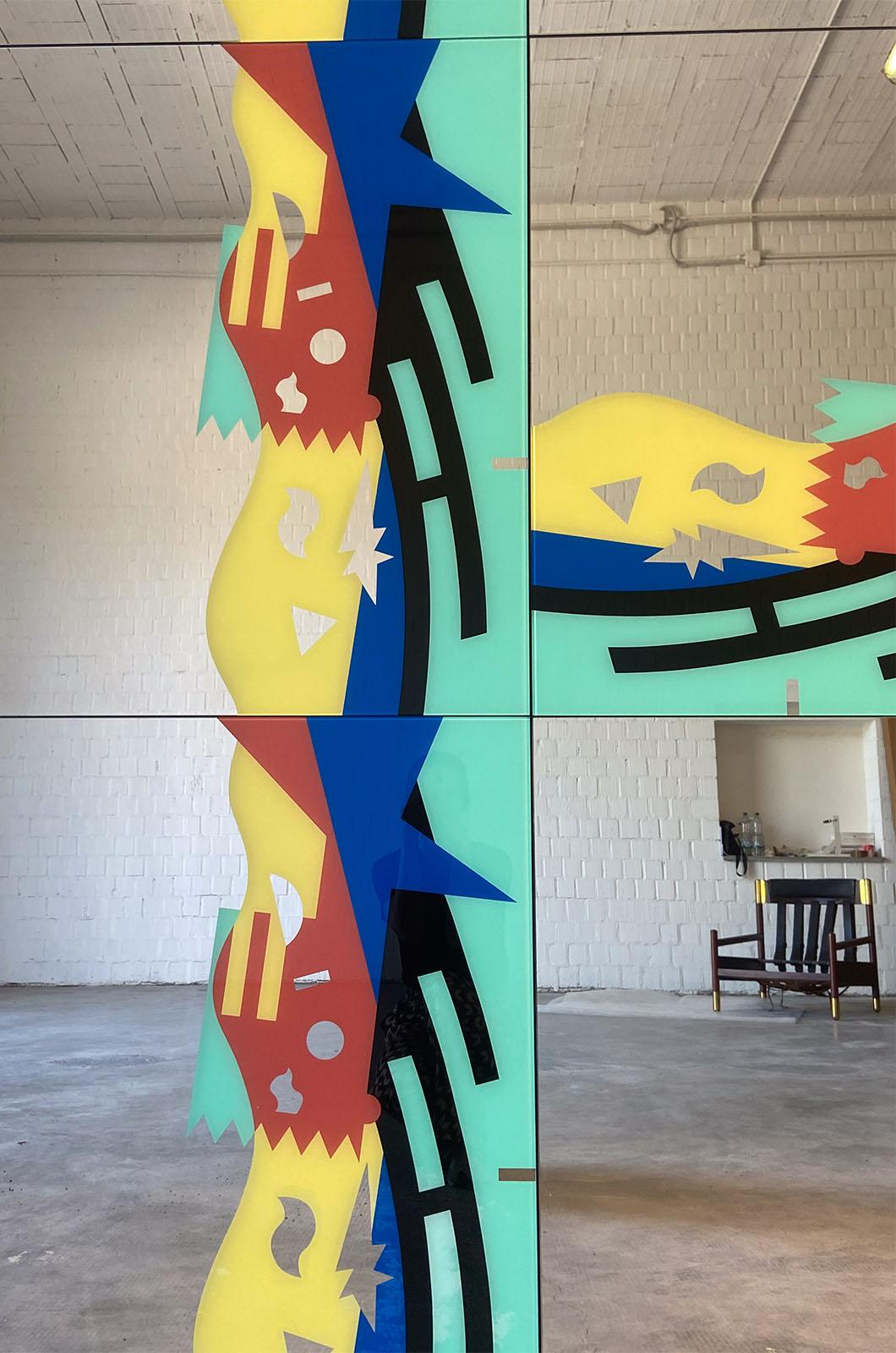 Set of 3 mirrored panels by Alessandro Mendini for Elam In Good Condition For Sale In Ravenna, IT