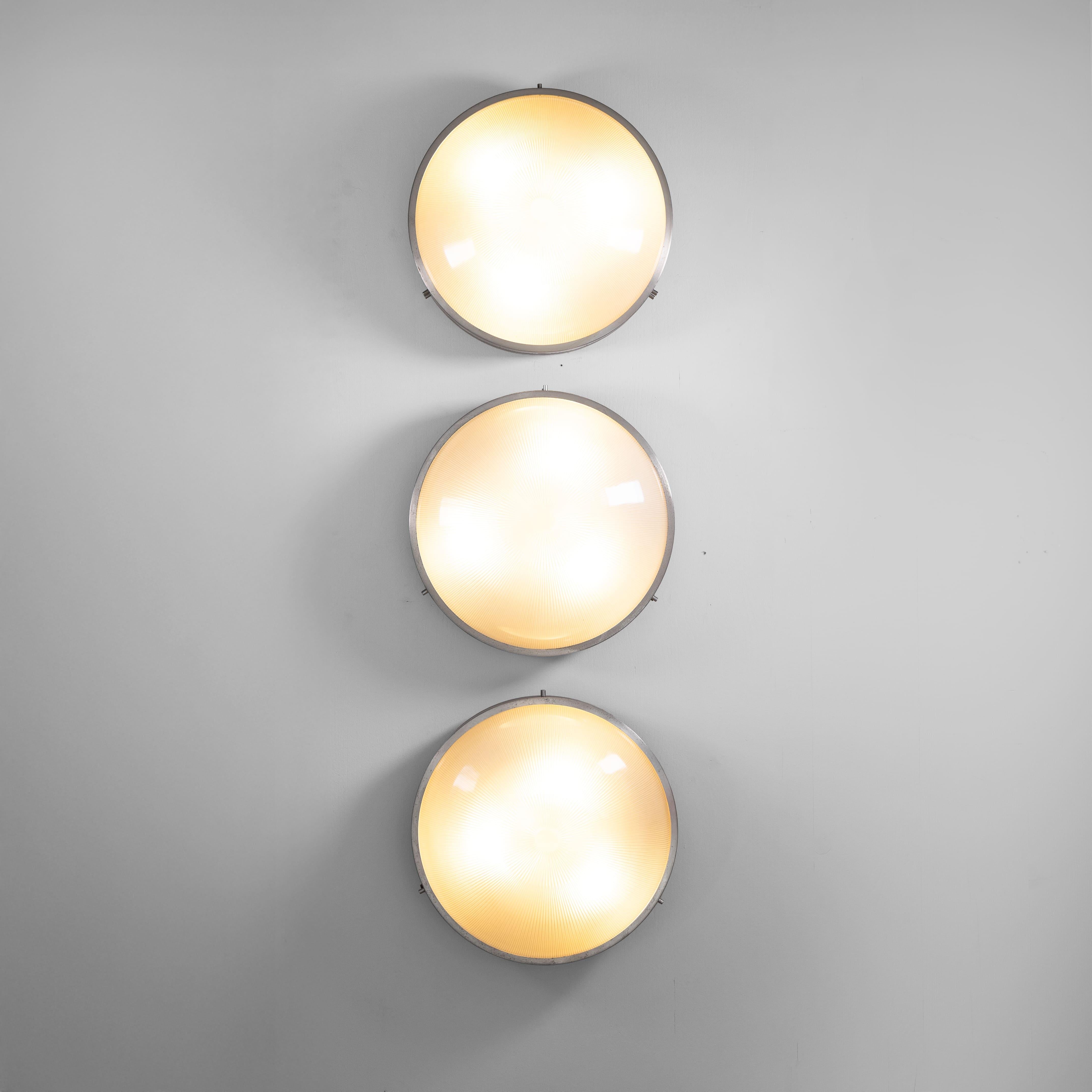 Italian Set of 3 Ceiling Lamps 