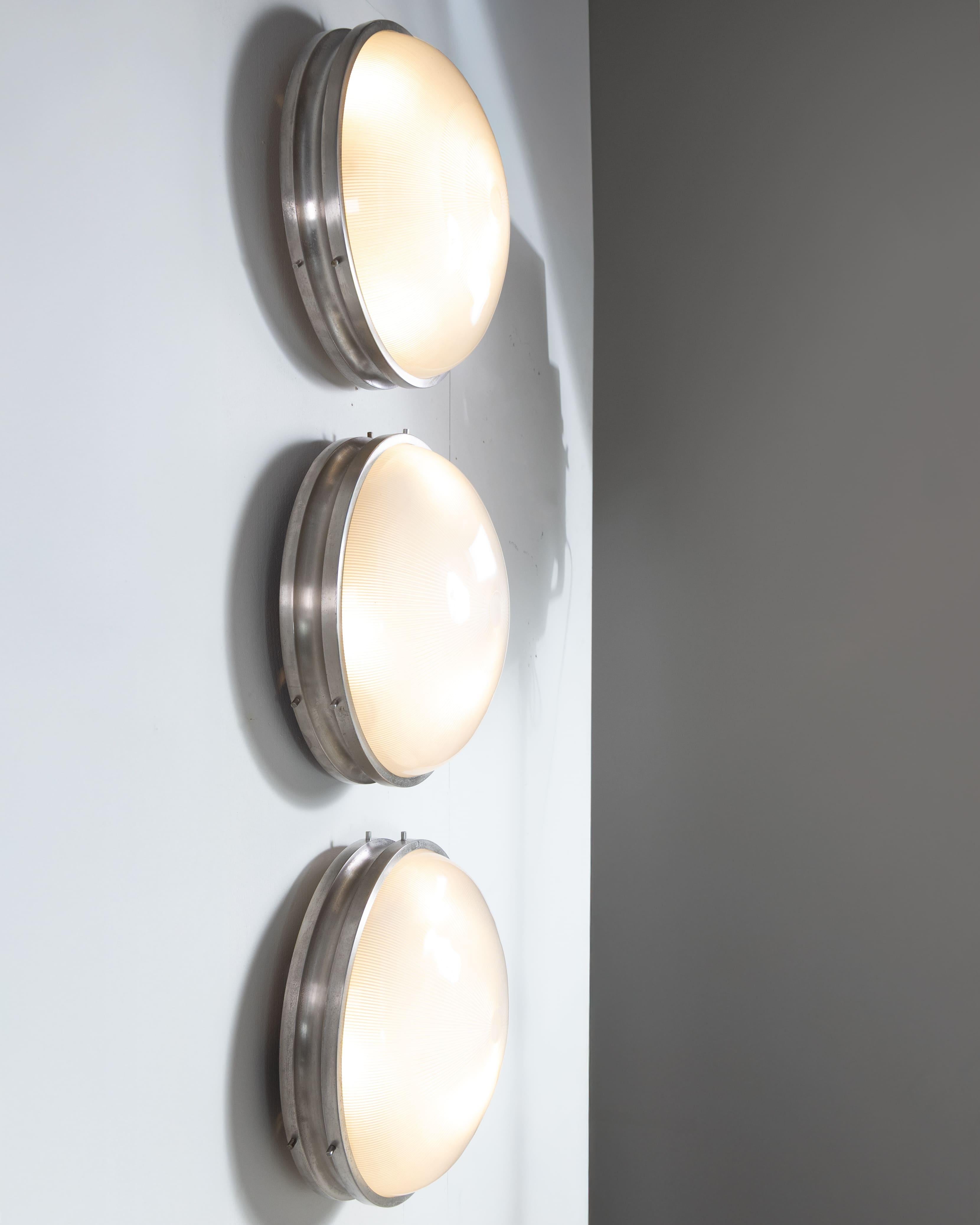 Mid-20th Century Set of 3 Ceiling Lamps 