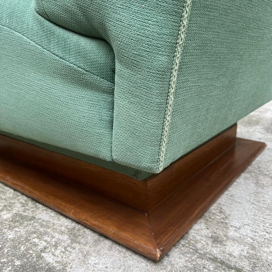 Set di 3 Poltrone Modulari con Ampia Base in Legno - Italia – Anni '70 in vendita 4
