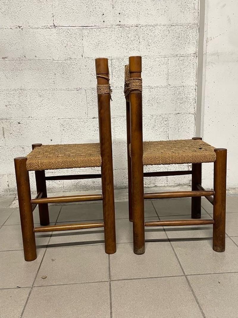 Set of 3 chairs by Charlotte Perriand, France, 1960s For Sale 4