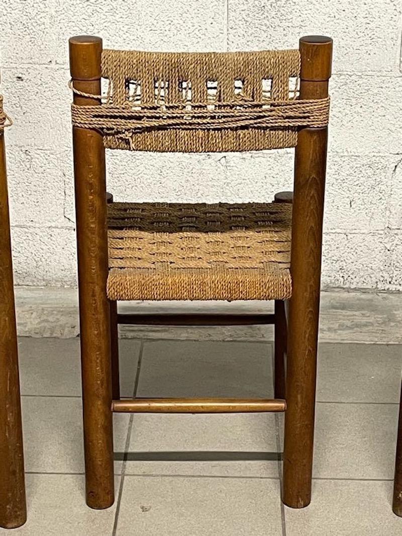 Set of 3 chairs by Charlotte Perriand, France, 1960s For Sale 7