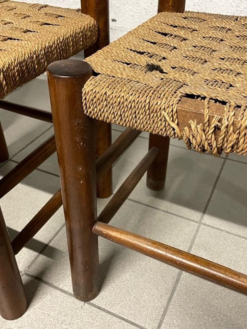 Set of 3 chairs by Charlotte Perriand, France, 1960s For Sale 12