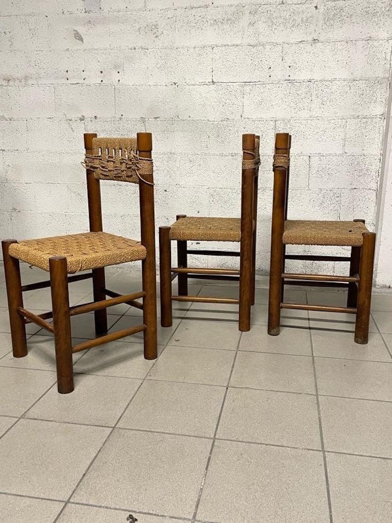 Set of 3 chairs by Charlotte Perriand, France, 1960s For Sale 2