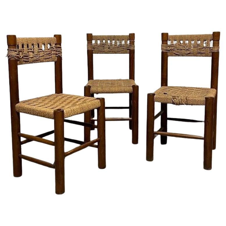 Set of 3 chairs by Charlotte Perriand, France, 1960s