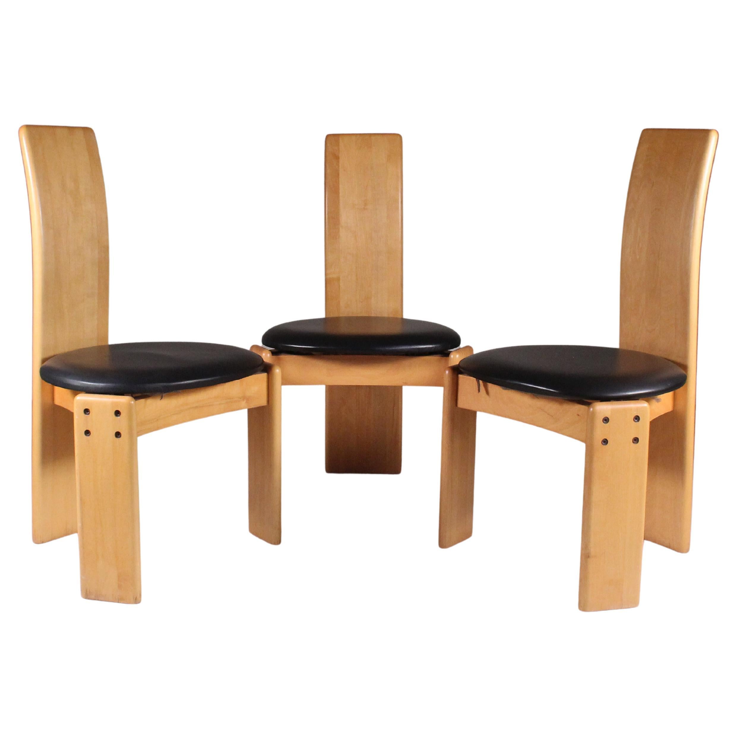 Set di 3 sedie, Mario Marenco, Mobilgirgi, 1970 For Sale