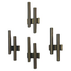 Set di 4 applique in ottone anni '70