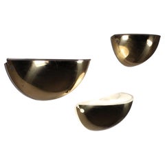 Set of 4 "Quarto" wall sconces in brass, Tobia Scarpa, Flos