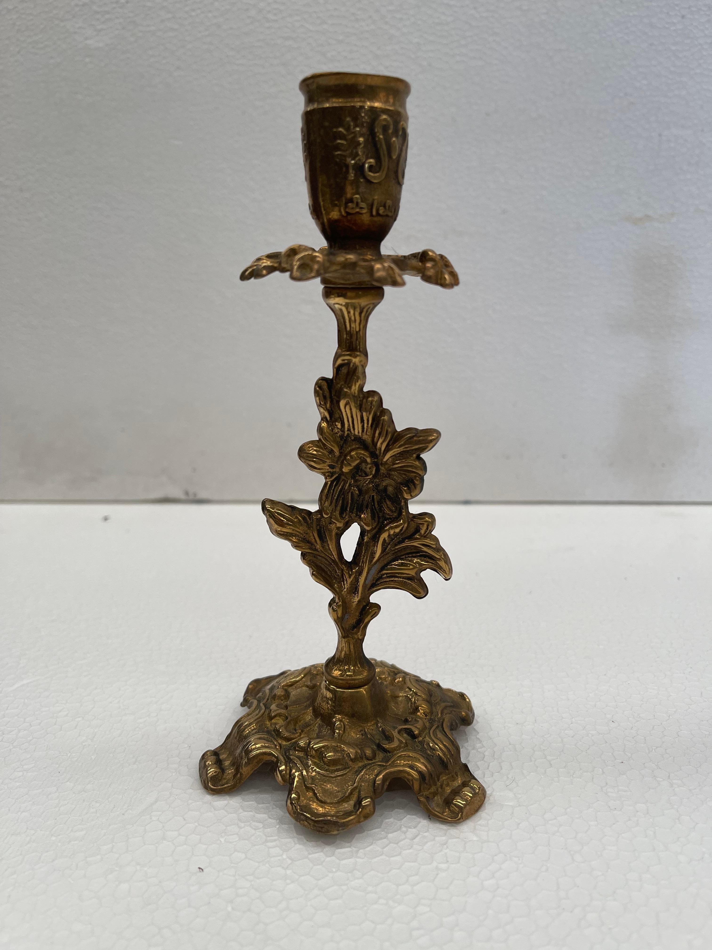 Bronzed Set di 4 Candelieri da altare. BRONZO E OTTONE.  For Sale