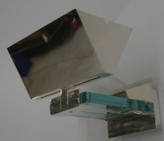 Set di 4 Lampade da parete in acciaio cromato e vetro di Martini, anni '70