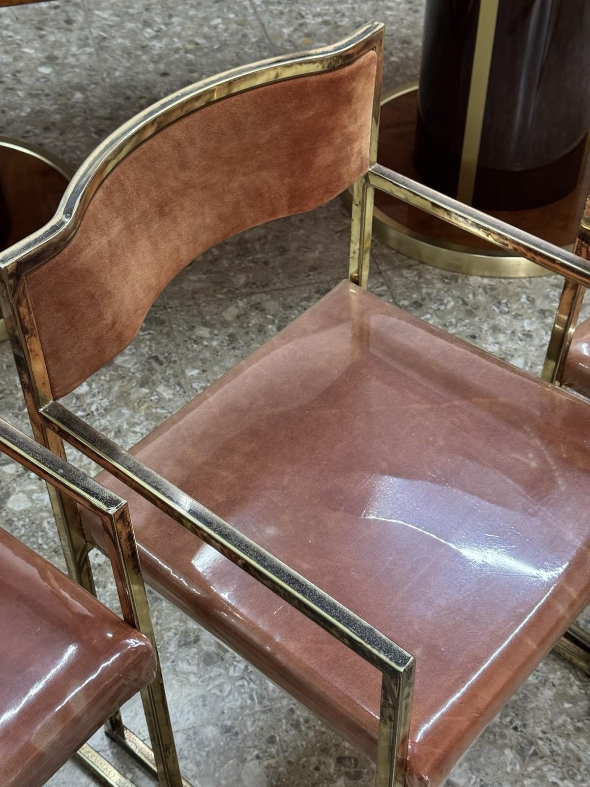 Set Di 4 Poltroncine Da Pranzo Hollywood Regency Anni 70 Modernariato im Angebot 4