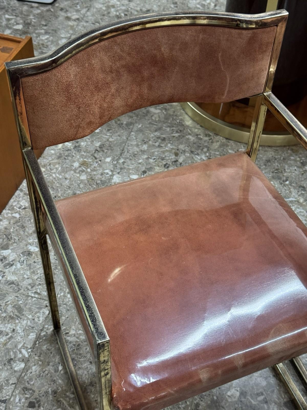 Set Di 4 Poltroncine Da Pranzo Hollywood Regency Anni 70 Modernariato im Angebot 5