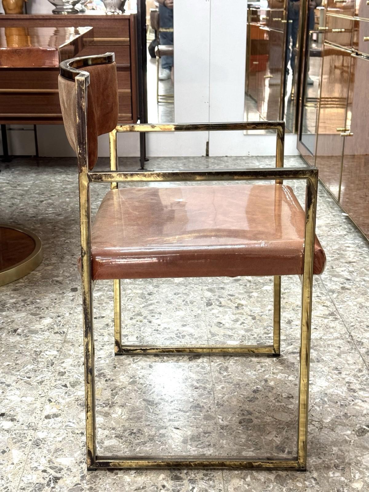 Set Di 4 Poltroncine Da Pranzo Hollywood Regency Anni 70 Modernariato im Angebot 6