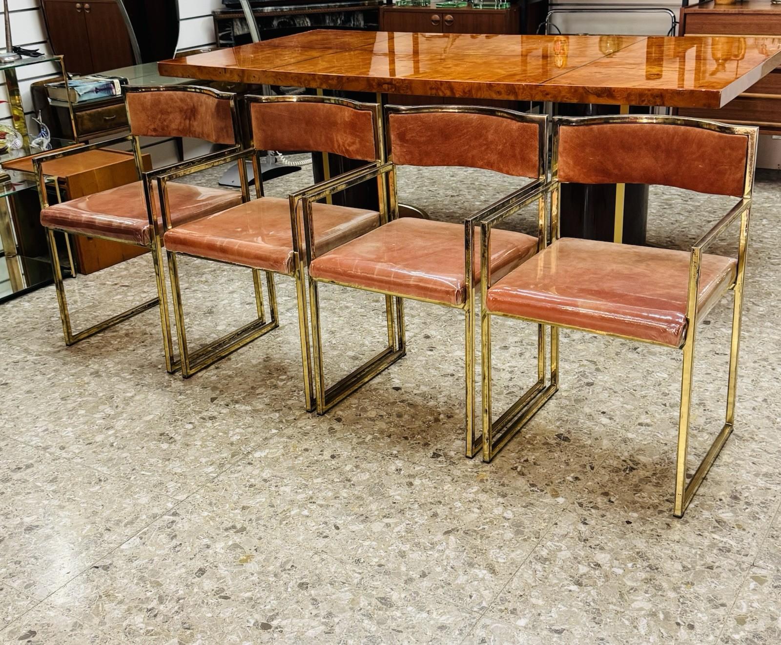 Set Di 4 Poltroncine Da Pranzo Hollywood Regency Anni 70 Modernariato (Italian) im Angebot