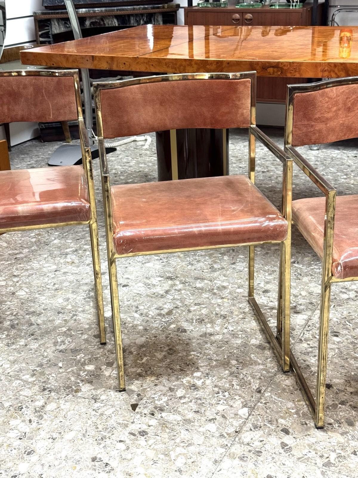Set Di 4 Poltroncine Da Pranzo Hollywood Regency Anni 70 Modernariato im Angebot 1
