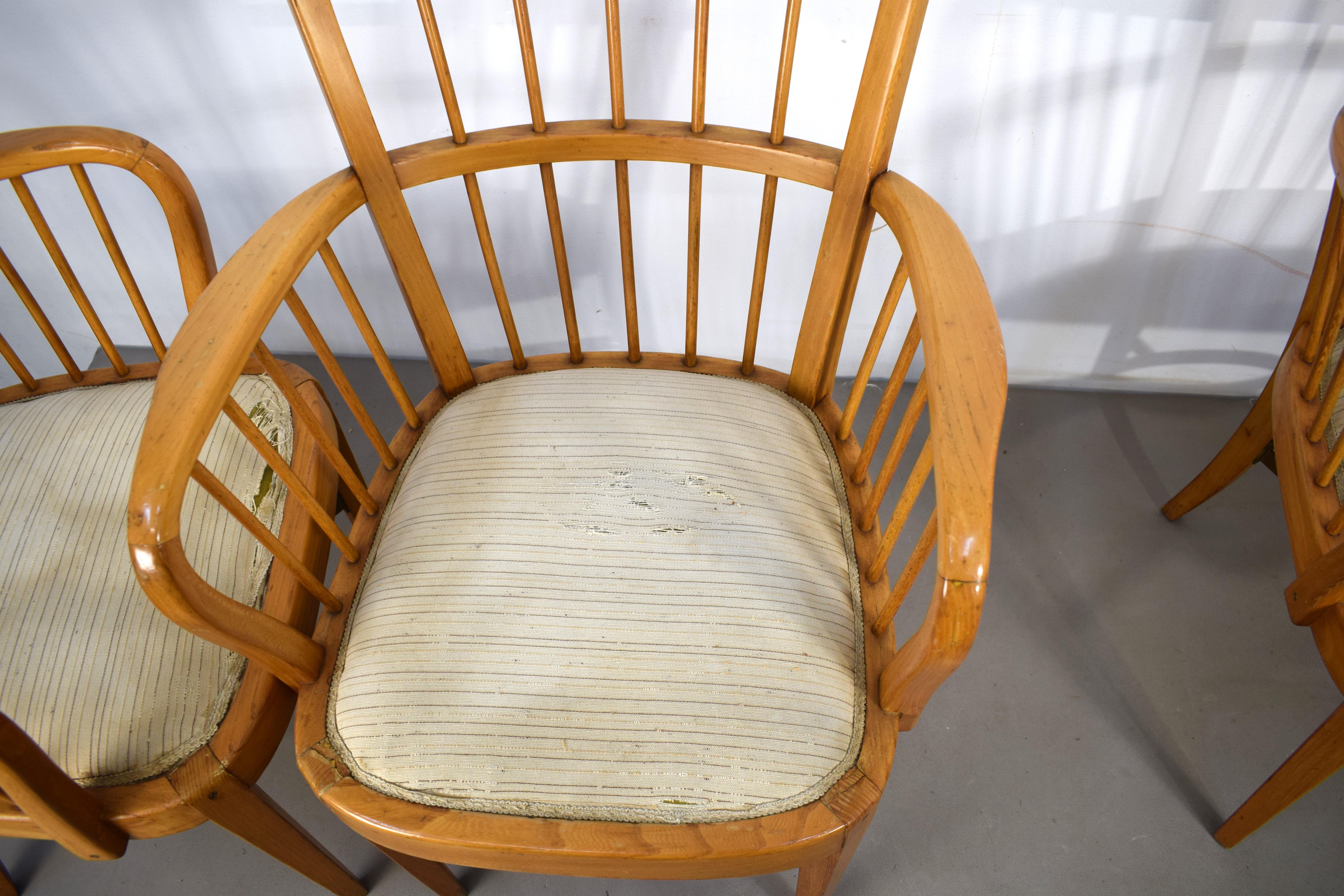 Ensemble de 4 fauteuils, Italie, années 1950. en vente 6
