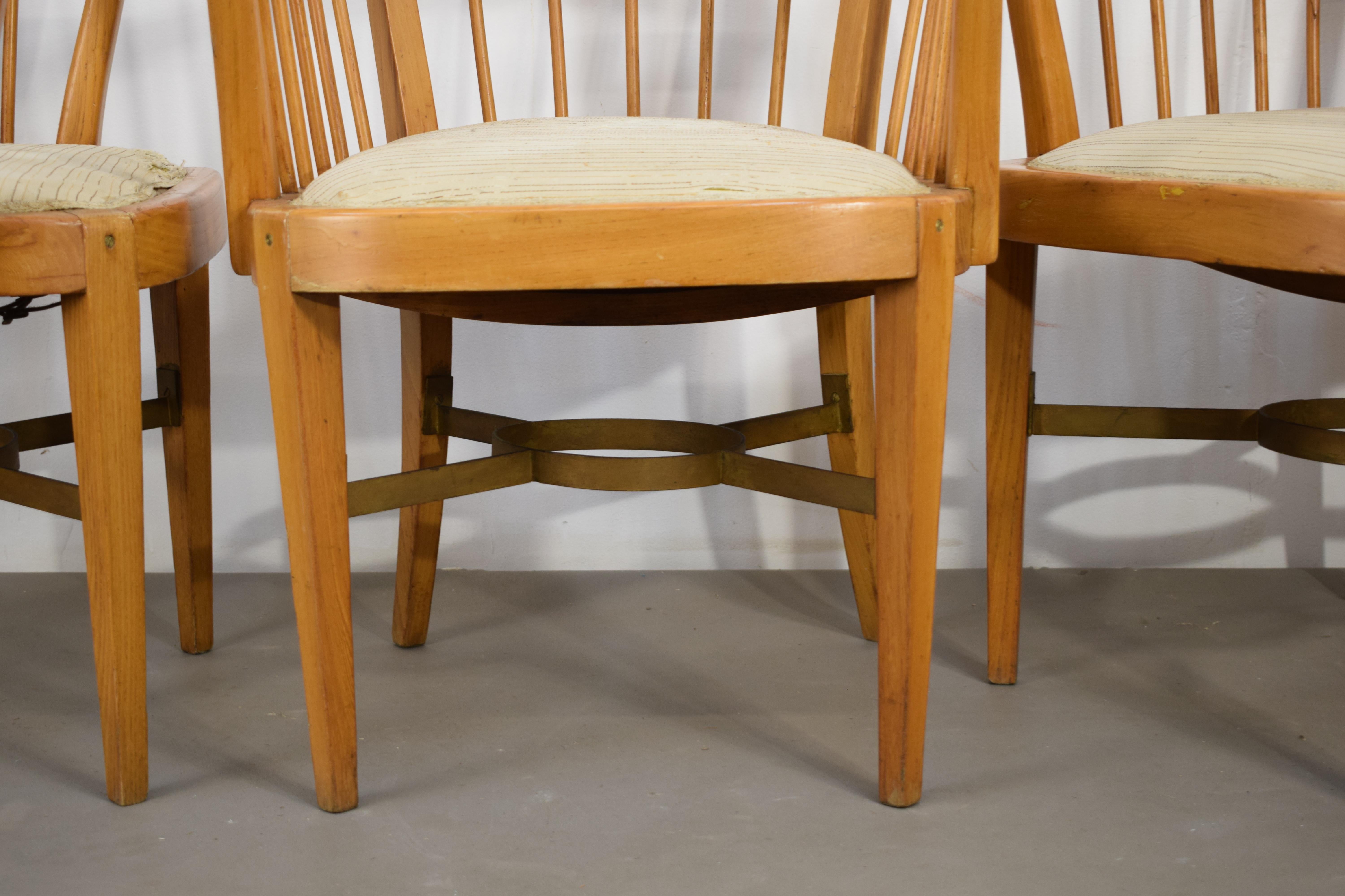 Ensemble de 4 fauteuils, Italie, années 1950. Bon état - En vente à Palermo, PA