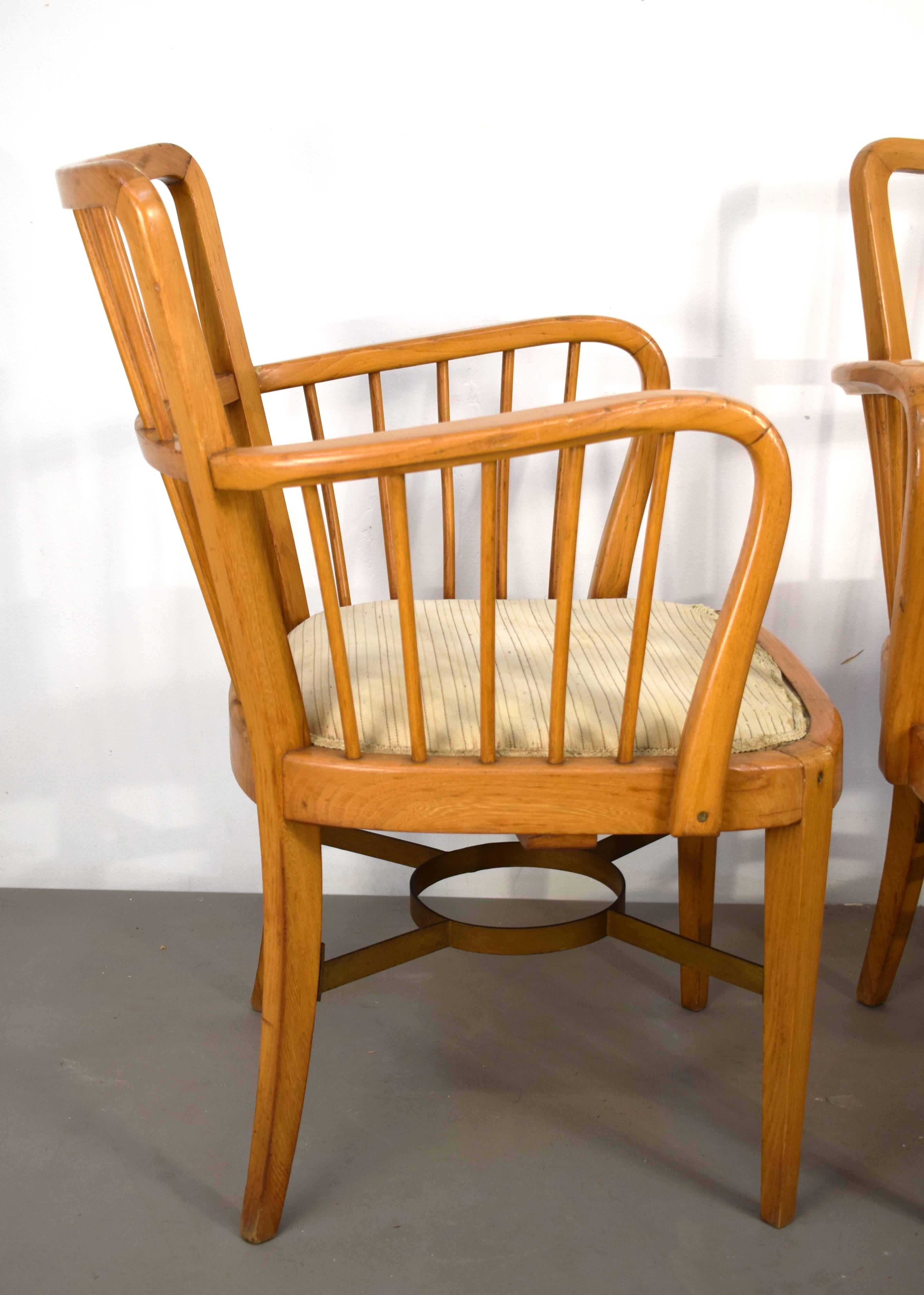 Mid-20th Century Ensemble de 4 fauteuils, Italie, années 1950. en vente