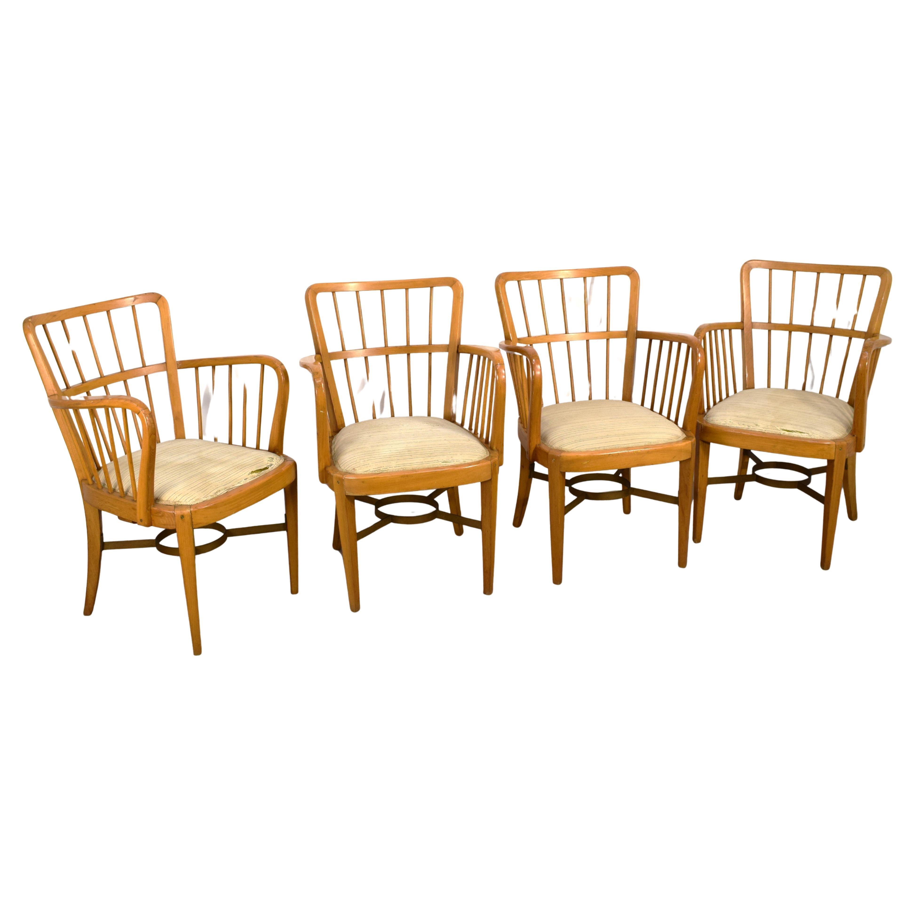 Set of 4 small armchairs, Italy, 1950s.