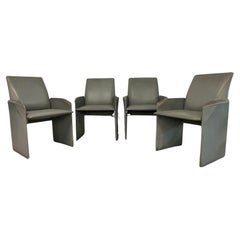 Set of 4 armchairs from the 1980s by Giovanni Offredi for Saporiti Italia