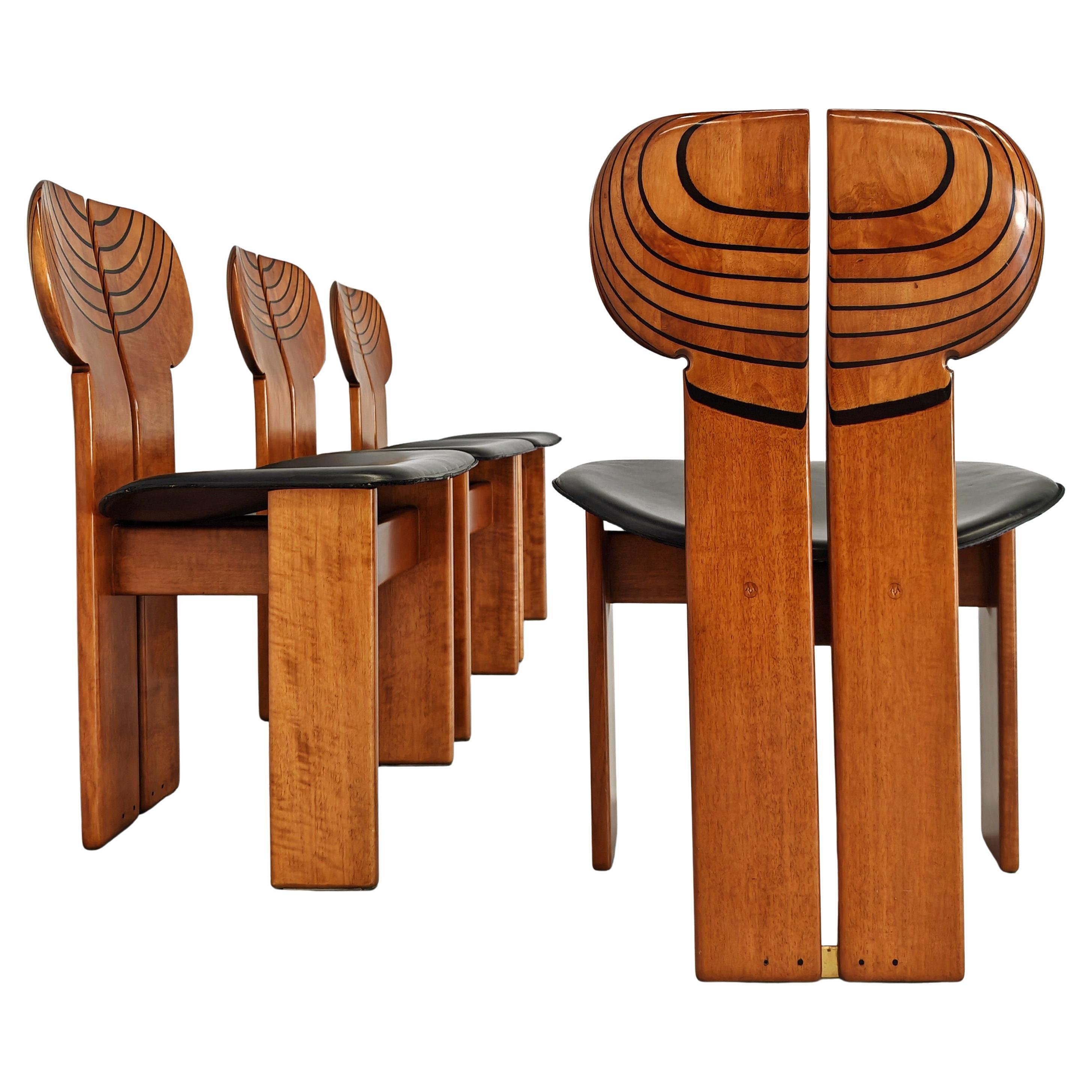set di 4 sedie "Africa" di Afra e Tobia scarpa per Maxalto  - anni 80