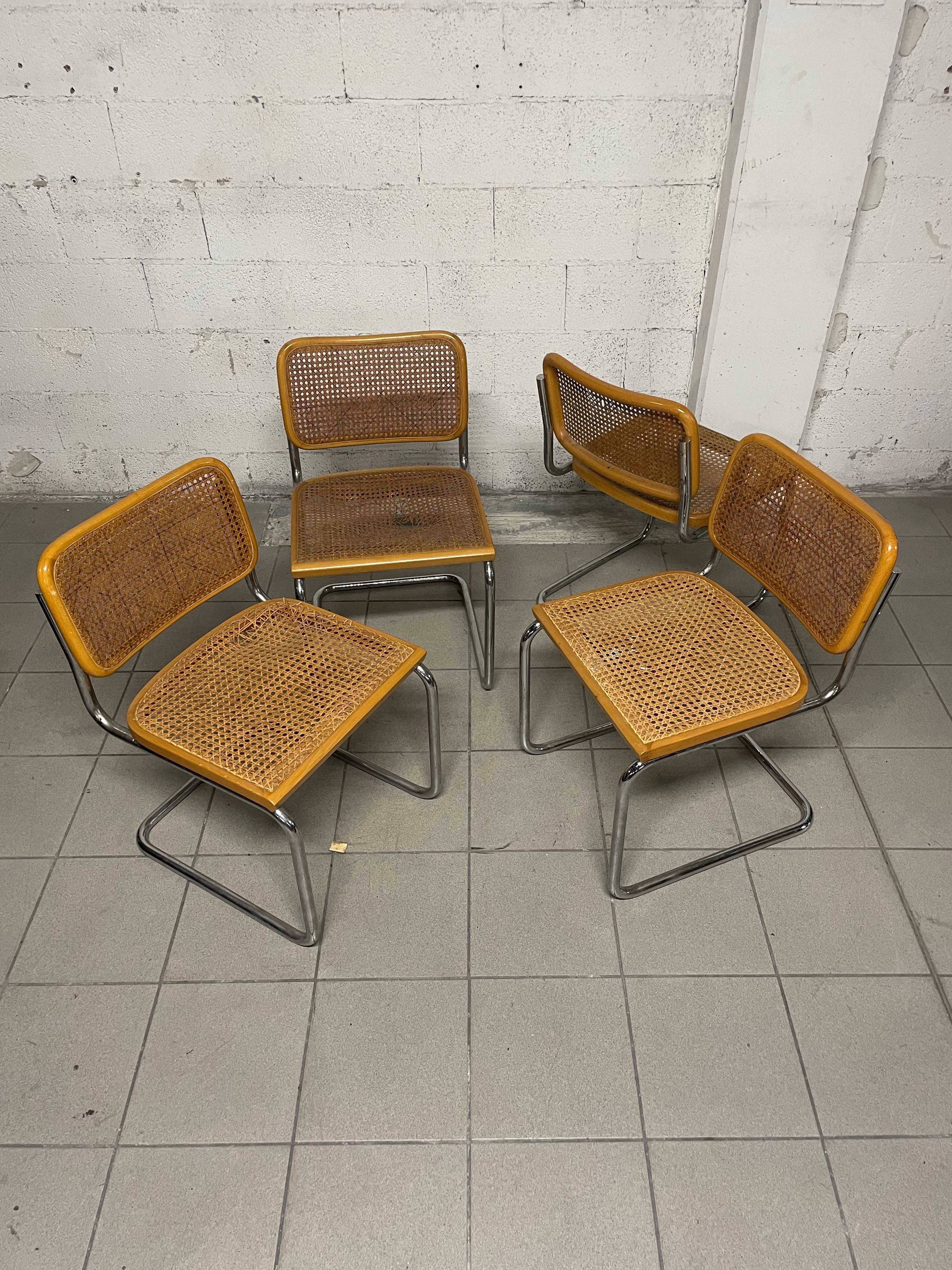 Set di 4 sedie Cesca B32 anni '70 marchiate Gavina For Sale 6