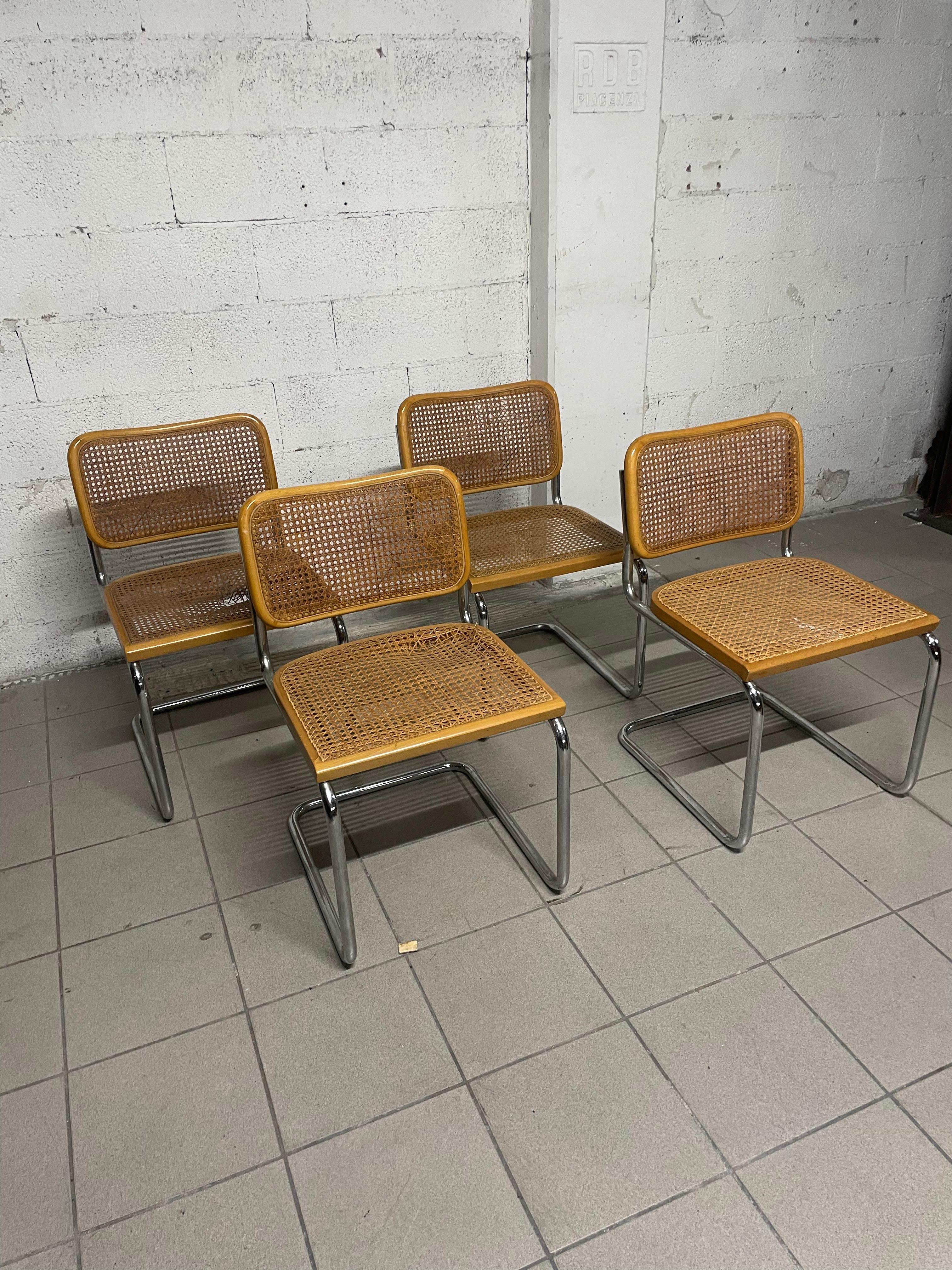 Set di 4 sedie Cesca B32 anni '70 marchiate Gavina For Sale 8