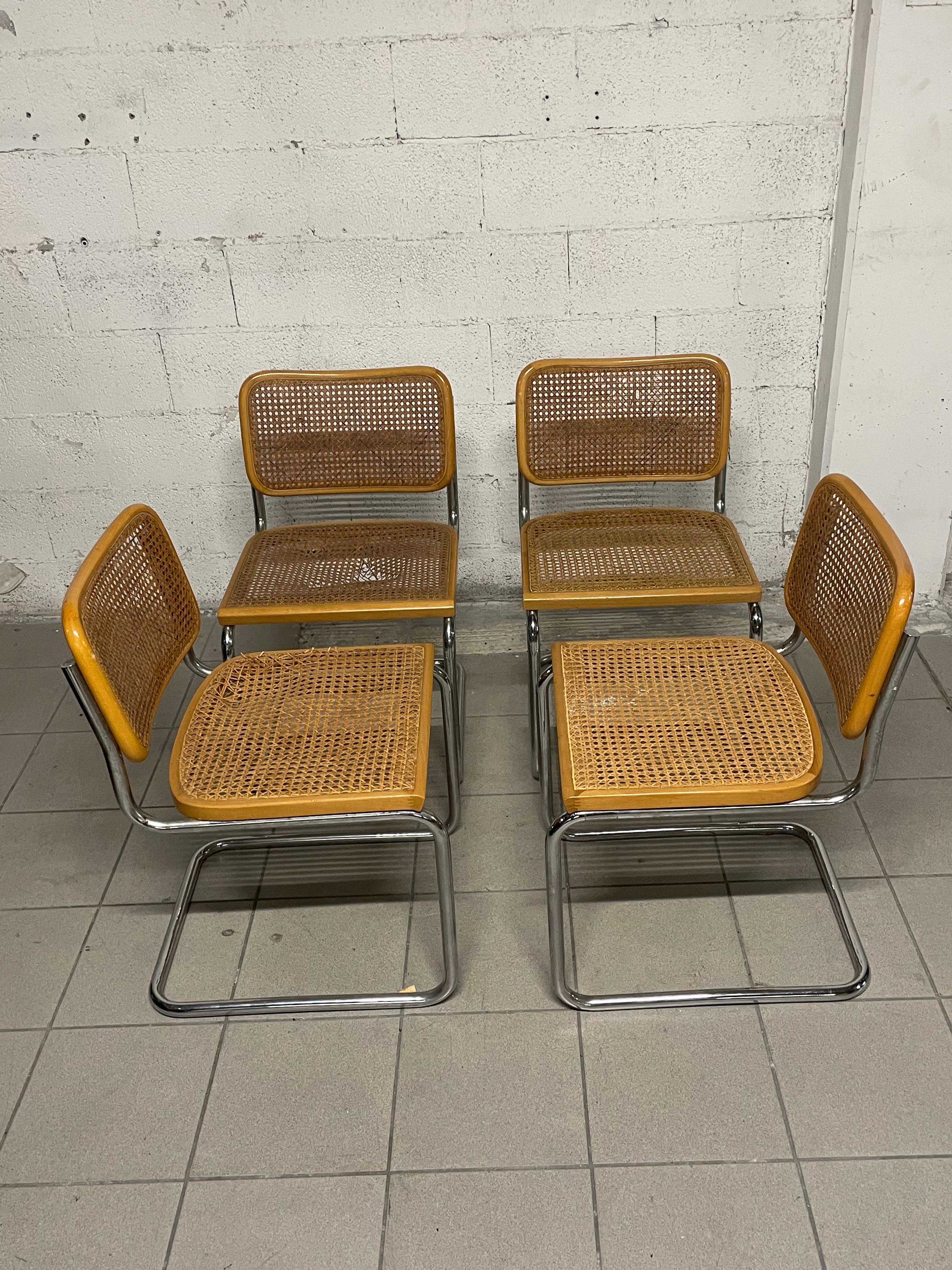 Set di 4 sedie Cesca B32 anni '70 marchiate Gavina 9