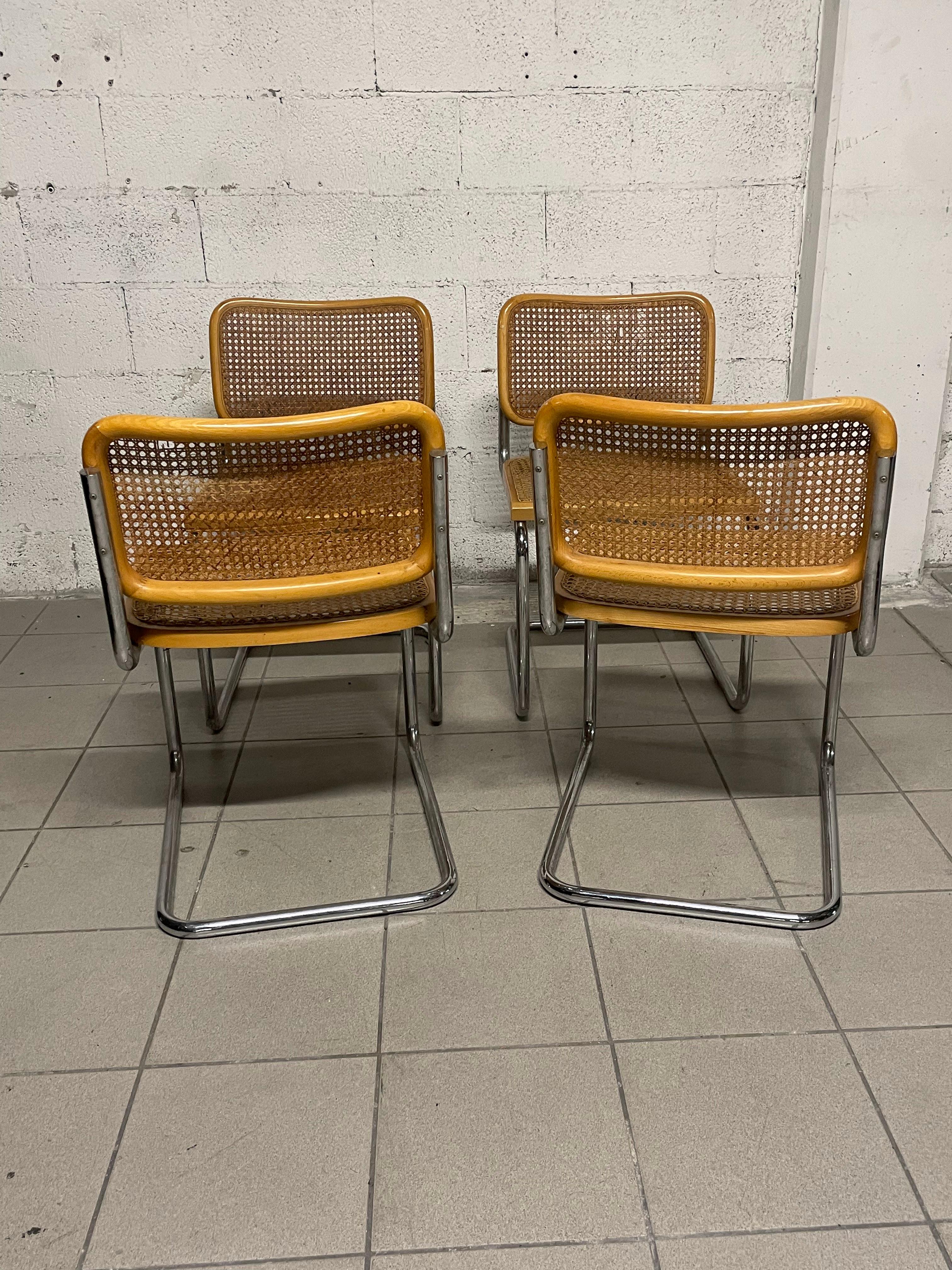 Set di 4 sedie Cesca B32 anni '70 marchiate Gavina 11